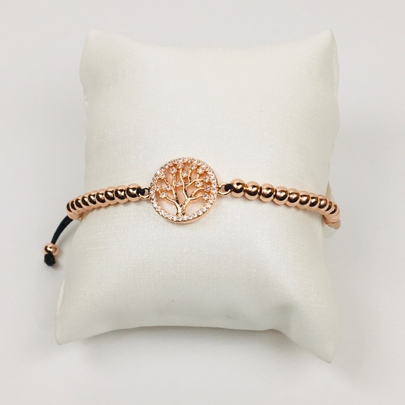 Tree of life Beaded Gold-Rose Bracelet - Picture 3 of 3